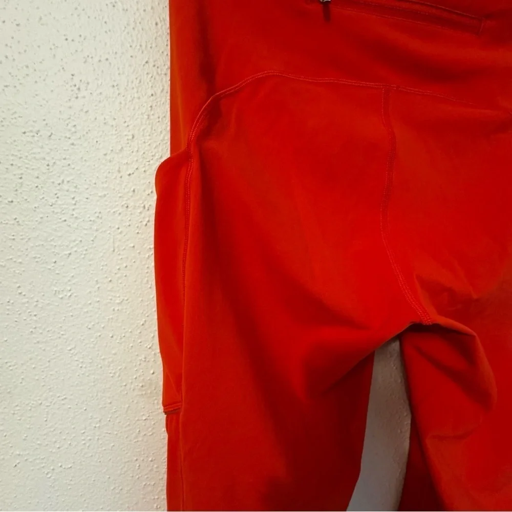 Lululemon Crop With Pockets Orange Women’s Leggings Sz 8 Yoga Pilates Casual - Picture 7 of 11